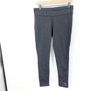 LL Bean Women Size Medium Petite MP Leggings Pants Black High Rise Base Layer